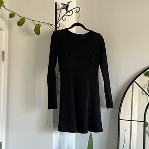 Vintage Black Long-Sleeve Fit & Flare Dress